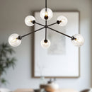 Alora - CH549640MBCL - Six Light Chandelier - Cassia - Matte Black/Clear Glass