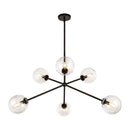 Six Light Chandelier<br /><span style="color:#4AB0CE;">Entrega: 4-10 dias en USA</span><br /><span style="color:#4AB0CE;font-size:60%;">PREGUNTE POR ENTREGA EN PANAMA</span><br />Collection: Cassia<br />Finish: Matte Black/Clear Glass