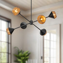 Alora - CH633638MBBR - Six Light Chandelier - Daphne - Matte Black/Brown Cotton Rope