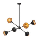 Six Light Chandelier<br /><span style="color:#4AB0CE;">Entrega: 4-10 dias en USA</span><br /><span style="color:#4AB0CE;font-size:60%;">PREGUNTE POR ENTREGA EN PANAMA</span><br />Collection: Daphne<br />Finish: Matte Black/Brown Cotton Rope