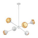 Six Light Chandelier<br /><span style="color:#4AB0CE;">Entrega: 4-10 dias en USA</span><br /><span style="color:#4AB0CE;font-size:60%;">PREGUNTE POR ENTREGA EN PANAMA</span><br />Collection: Daphne<br />Finish: White/Brown Cotton Rope