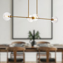 Alora - LP549448AGCL - Four Light Linear Pendant - Cassia - Aged Gold/Clear Glass
