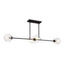 Four Light Linear Pendant<br /><span style="color:#4AB0CE;">Entrega: 4-10 dias en USA</span><br /><span style="color:#4AB0CE;font-size:60%;">PREGUNTE POR ENTREGA EN PANAMA</span><br />Collection: Cassia<br />Finish: Matte Black/Clear Glass