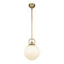 One Light Pendant<br /><span style="color:#4AB0CE;">Entrega: 4-10 dias en USA</span><br /><span style="color:#4AB0CE;font-size:60%;">PREGUNTE POR ENTREGA EN PANAMA</span><br />Collection: Fiore<br />Finish: Brushed Gold/Glossy Opal Glass