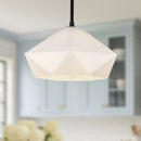 Alora - PD424514MBOP - One Light Pendant - Krysta - Matte Black/Opal Glass