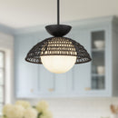 Alora - PD490114MBOP - One Light Pendant - Perth - Matte Black/Opal Glass