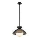 One Light Pendant<br /><span style="color:#4AB0CE;">Entrega: 4-10 dias en USA</span><br /><span style="color:#4AB0CE;font-size:60%;">PREGUNTE POR ENTREGA EN PANAMA</span><br />Collection: Perth<br />Finish: Matte Black/Opal Glass