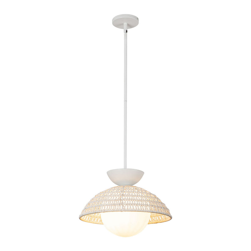One Light Pendant<br /><span style="color:#4AB0CE;">Entrega: 4-10 dias en USA</span><br /><span style="color:#4AB0CE;font-size:60%;">PREGUNTE POR ENTREGA EN PANAMA</span><br />Collection: Perth<br />Finish: White/Opal Glass
