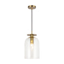One Light Pendant<br /><span style="color:#4AB0CE;">Entrega: 4-10 dias en USA</span><br /><span style="color:#4AB0CE;font-size:60%;">PREGUNTE POR ENTREGA EN PANAMA</span><br />Collection: Sylvia<br />Finish: Brushed Gold/Clear Glass