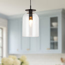 Alora - PD515408MBCL - One Light Pendant - Sylvia - Matte Black/Clear Glass