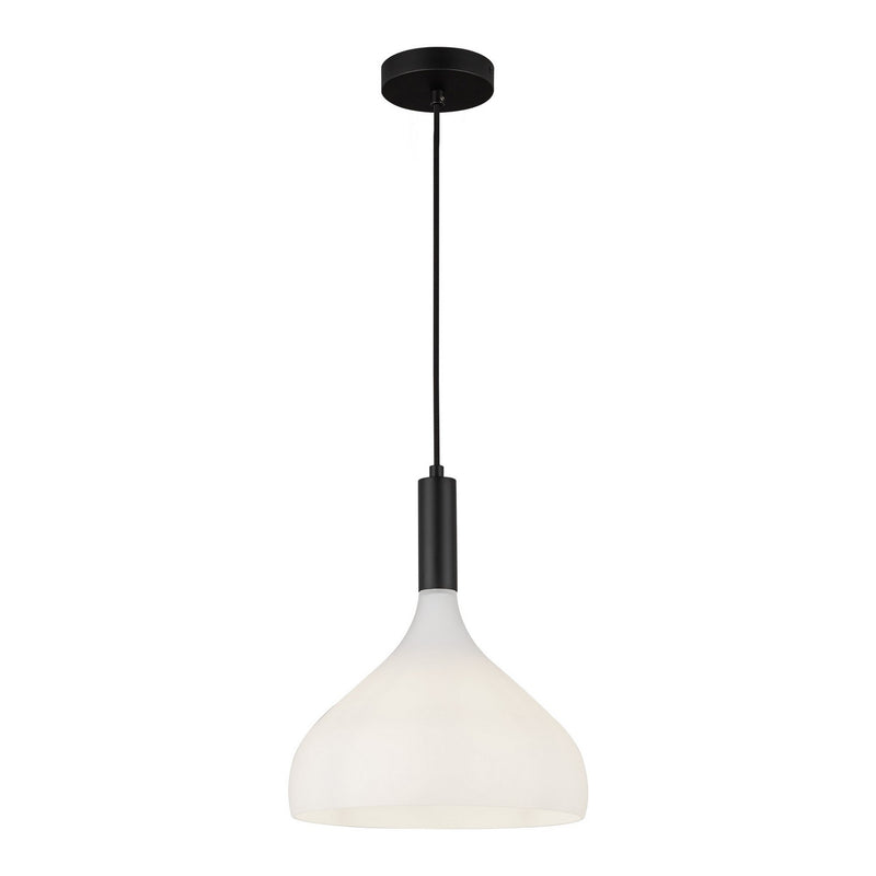 One Light Pendant<br /><span style="color:#4AB0CE;">Entrega: 4-10 dias en USA</span><br /><span style="color:#4AB0CE;font-size:60%;">PREGUNTE POR ENTREGA EN PANAMA</span><br />Collection: Belleview<br />Finish: Matte Black/Opal Glass