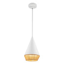One Light Pendant<br /><span style="color:#4AB0CE;">Entrega: 4-10 dias en USA</span><br /><span style="color:#4AB0CE;font-size:60%;">PREGUNTE POR ENTREGA EN PANAMA</span><br />Collection: Daphne<br />Finish: White/Brown Cotton Rope