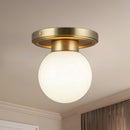 Alora - SF407306BGGO - One Light Semi-Flush Mount - Fiore - Brushed Gold/Glossy Opal Glass