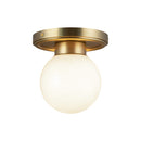 One Light Semi-Flush Mount<br /><span style="color:#4AB0CE;">Entrega: 4-10 dias en USA</span><br /><span style="color:#4AB0CE;font-size:60%;">PREGUNTE POR ENTREGA EN PANAMA</span><br />Collection: Fiore<br />Finish: Brushed Gold/Glossy Opal Glass