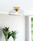 Alora - SF515712BGCL - One Light Semi-Flush Mount - Sylvia - Brushed Gold/Clear Glass