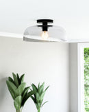 Alora - SF515712MBCL - One Light Semi-Flush Mount - Sylvia - Matte Black/Clear Glass
