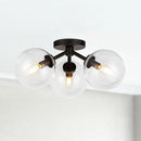 Alora - SF549315MBCL - Three Light Semi-Flush Mount - Cassia - Matte Black/Clear Glass