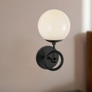 Alora - WV407306MBGO - One Light Wall Vanity - Fiore - Matte Black/Glossy Opal Glass