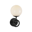 One Light Wall Vanity<br /><span style="color:#4AB0CE;">Entrega: 1-2 semanas en USA</span><br /><span style="color:#4AB0CE;font-size:60%;">PREGUNTE POR ENTREGA EN PANAMA</span><br />Collection: Fiore<br />Finish: Matte Black/Glossy Opal Glass