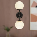 Alora - WV407618MBGO - Two Light Wall Vanity - Fiore - Matte Black/Glossy Opal Glass