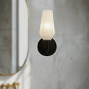 Alora - WV424110MBOP - One Light Wall Vanity - Krysta - Matte Black/Opal Glass