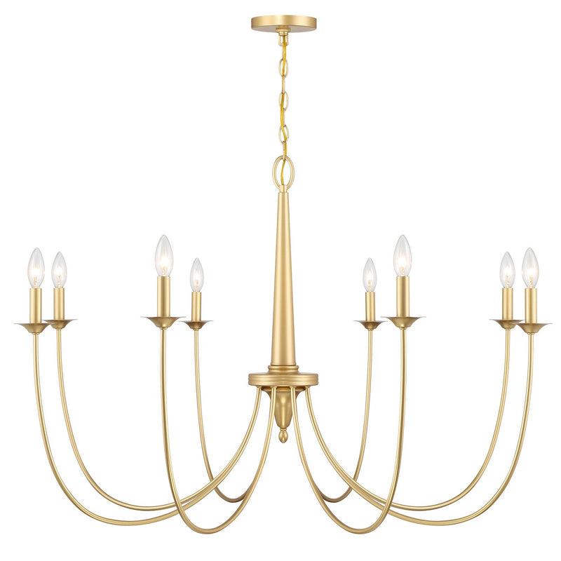 Eight Light Chandelier<br /><span style="color:#4AB0CE;">Entrega: 4-10 dias en USA</span><br /><span style="color:#4AB0CE;font-size:60%;">PREGUNTE POR ENTREGA EN PANAMA</span><br />Collection: Stonecrest<br />Finish: French Gold