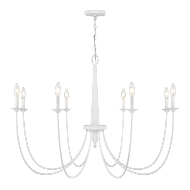 Eight Light Chandelier<br /><span style="color:#4AB0CE;">Entrega: 4-10 dias en USA</span><br /><span style="color:#4AB0CE;font-size:60%;">PREGUNTE POR ENTREGA EN PANAMA</span><br />Collection: Stonecrest<br />Finish: Bisque White