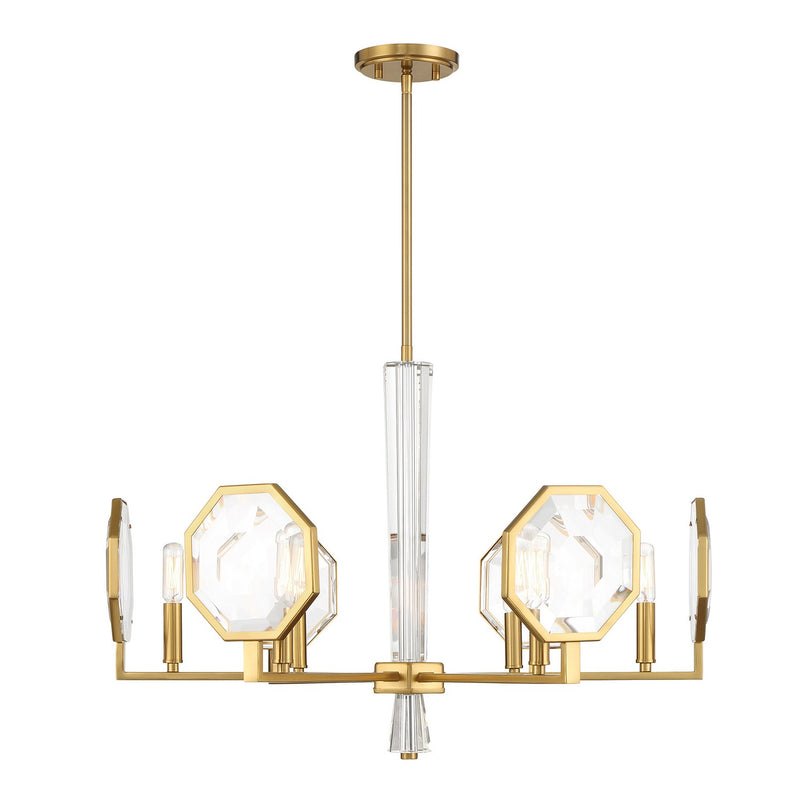 Six Light Chandelier<br /><span style="color:#4AB0CE;">Entrega: 4-10 dias en USA</span><br /><span style="color:#4AB0CE;font-size:60%;">PREGUNTE POR ENTREGA EN PANAMA</span><br />Collection: Leighton<br />Finish: Warm Brass