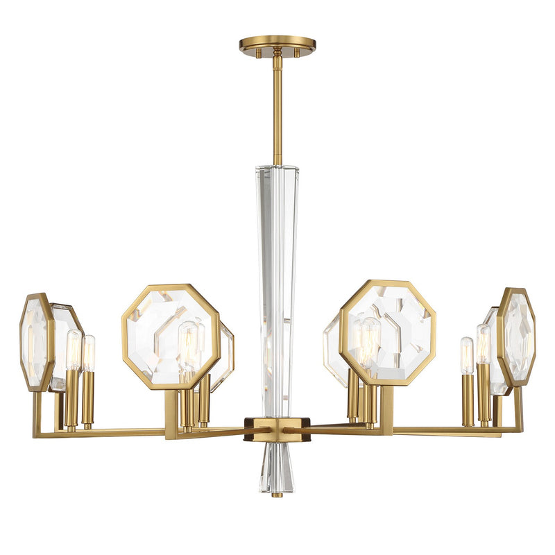 Eight Light Chandelier<br /><span style="color:#4AB0CE;">Entrega: 4-10 dias en USA</span><br /><span style="color:#4AB0CE;font-size:60%;">PREGUNTE POR ENTREGA EN PANAMA</span><br />Collection: Leighton<br />Finish: Warm Brass