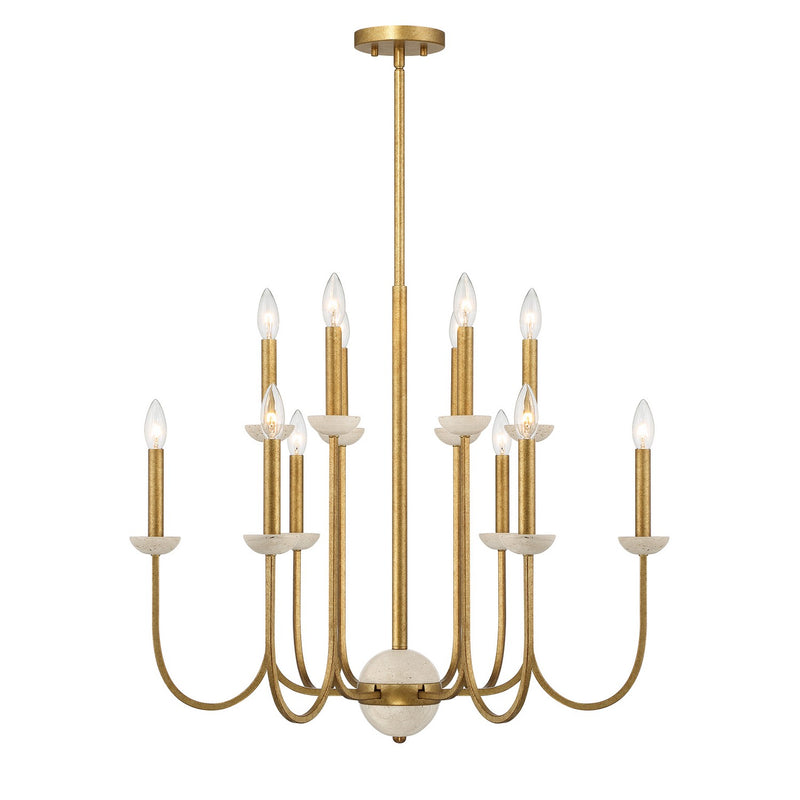 12 Light Chandelier<br /><span style="color:#4AB0CE;">Entrega: 4-10 dias en USA</span><br /><span style="color:#4AB0CE;font-size:60%;">PREGUNTE POR ENTREGA EN PANAMA</span><br />Collection: Oakhurst<br />Finish: Antique Gold