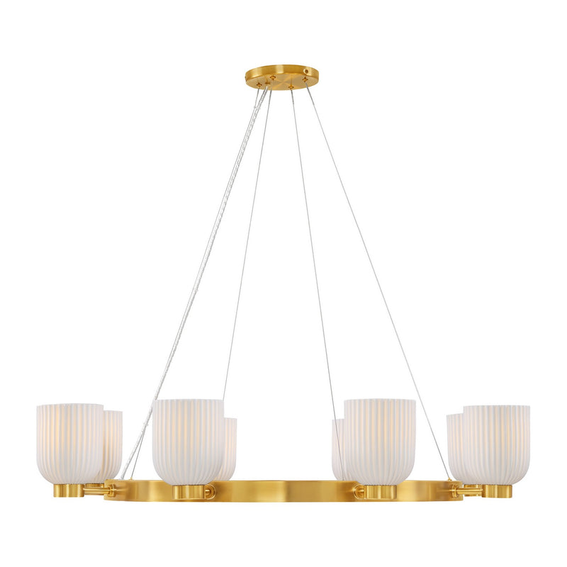 Eight Light Chandelier<br /><span style="color:#4AB0CE;">Entrega: 4-10 dias en USA</span><br /><span style="color:#4AB0CE;font-size:60%;">PREGUNTE POR ENTREGA EN PANAMA</span><br />Collection: Isla Blanca<br />Finish: Warm Brass