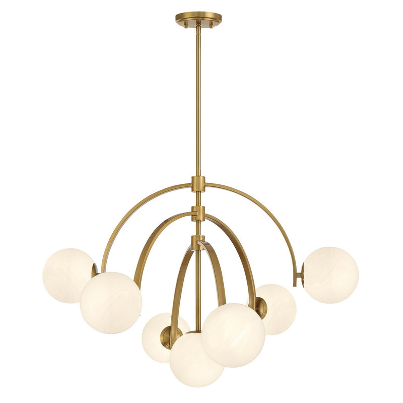 Seven Light Chandelier<br /><span style="color:#4AB0CE;">Entrega: 4-10 dias en USA</span><br /><span style="color:#4AB0CE;font-size:60%;">PREGUNTE POR ENTREGA EN PANAMA</span><br />Collection: Marias<br />Finish: Warm Brass