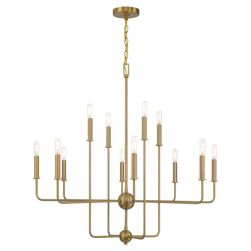 12 Light Chandelier<br /><span style="color:#4AB0CE;">Entrega: 4-10 dias en USA</span><br /><span style="color:#4AB0CE;font-size:60%;">PREGUNTE POR ENTREGA EN PANAMA</span><br />Collection: Avondale<br />Finish: Warm Brass