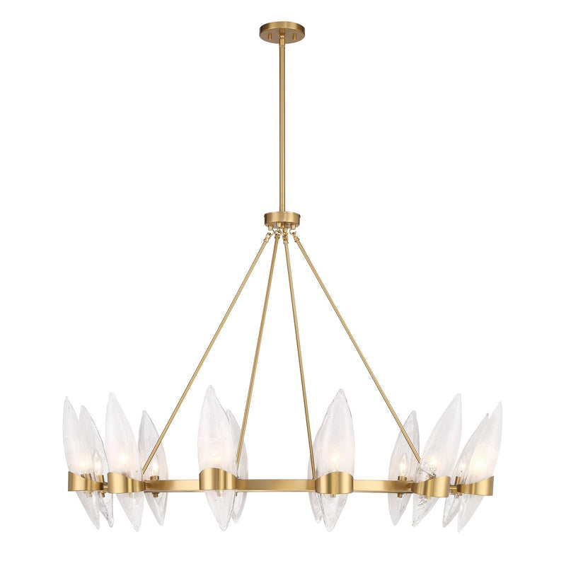 12 Light Chandelier<br /><span style="color:#4AB0CE;">Entrega: 4-10 dias en USA</span><br /><span style="color:#4AB0CE;font-size:60%;">PREGUNTE POR ENTREGA EN PANAMA</span><br />Collection: Nouvel<br />Finish: Warm Brass