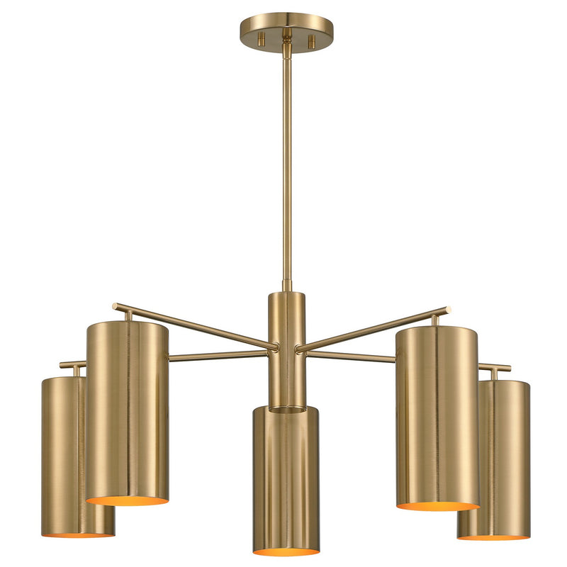 Five Light Chandelier<br /><span style="color:#4AB0CE;">Entrega: 4-10 dias en USA</span><br /><span style="color:#4AB0CE;font-size:60%;">PREGUNTE POR ENTREGA EN PANAMA</span><br />Collection: Lio<br />Finish: Noble Brass