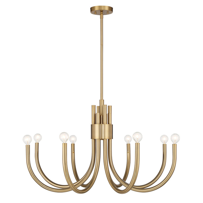 Eight Light Chandelier<br /><span style="color:#4AB0CE;">Entrega: 4-10 dias en USA</span><br /><span style="color:#4AB0CE;font-size:60%;">PREGUNTE POR ENTREGA EN PANAMA</span><br />Collection: Sorrento<br />Finish: Noble Brass