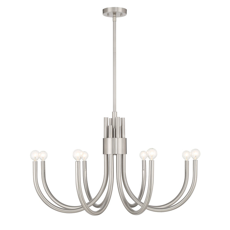 Eight Light Chandelier<br /><span style="color:#4AB0CE;">Entrega: 4-10 dias en USA</span><br /><span style="color:#4AB0CE;font-size:60%;">PREGUNTE POR ENTREGA EN PANAMA</span><br />Collection: Sorrento<br />Finish: Satin Nickel