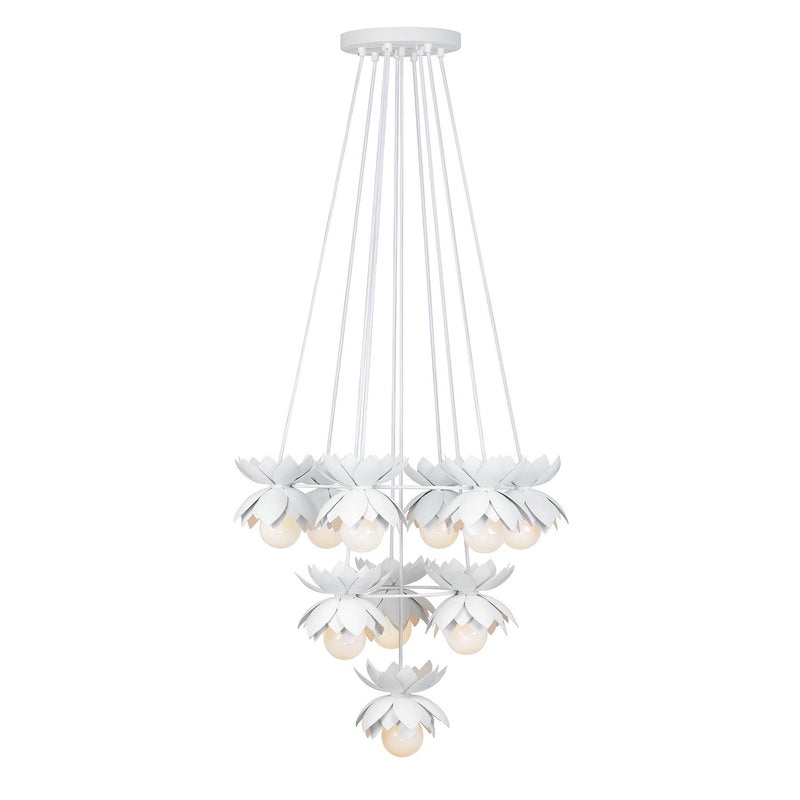 Ten Light Chandelier<br /><span style="color:#4AB0CE;">Entrega: 4-10 dias en USA</span><br /><span style="color:#4AB0CE;font-size:60%;">PREGUNTE POR ENTREGA EN PANAMA</span><br />Collection: Pacha<br />Finish: White Cashmere