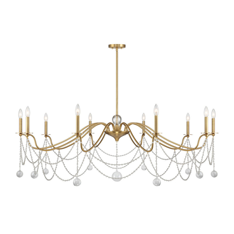 Ten Light Chandelier<br /><span style="color:#4AB0CE;">Entrega: 4-10 dias en USA</span><br /><span style="color:#4AB0CE;font-size:60%;">PREGUNTE POR ENTREGA EN PANAMA</span><br />Collection: Mariposa<br />Finish: Warm Brass