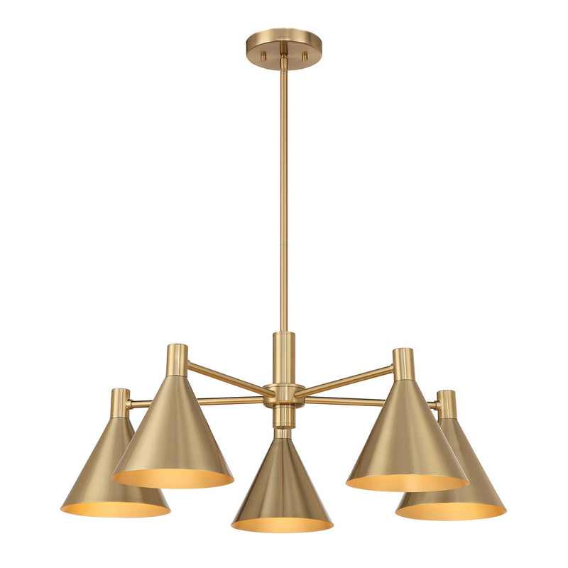 Five Light Chandelier<br /><span style="color:#4AB0CE;">Entrega: 4-10 dias en USA</span><br /><span style="color:#4AB0CE;font-size:60%;">PREGUNTE POR ENTREGA EN PANAMA</span><br />Collection: Pharos<br />Finish: Noble Brass