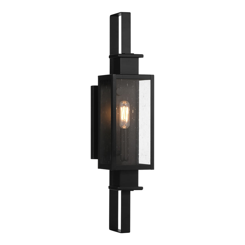 One Light Outdoor Wall Lantern<br /><span style="color:#4AB0CE;">Entrega: 4-10 dias en USA</span><br /><span style="color:#4AB0CE;font-size:60%;">PREGUNTE POR ENTREGA EN PANAMA</span><br />Collection: Ascott<br />Finish: Matte Black