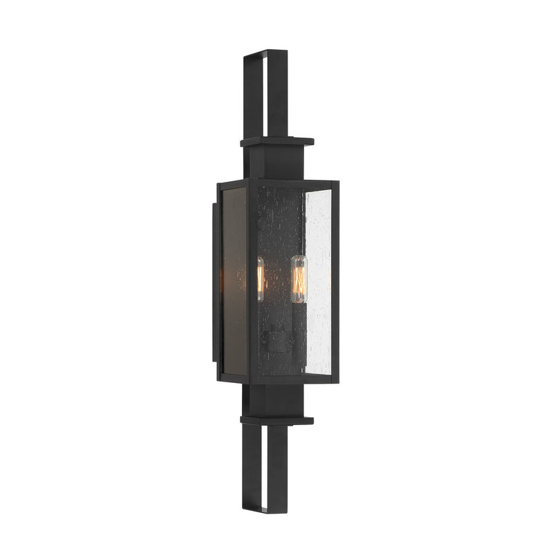 Two Light Outdoor Wall Lantern<br /><span style="color:#4AB0CE;">Entrega: 4-10 dias en USA</span><br /><span style="color:#4AB0CE;font-size:60%;">PREGUNTE POR ENTREGA EN PANAMA</span><br />Collection: Ascott<br />Finish: Matte Black