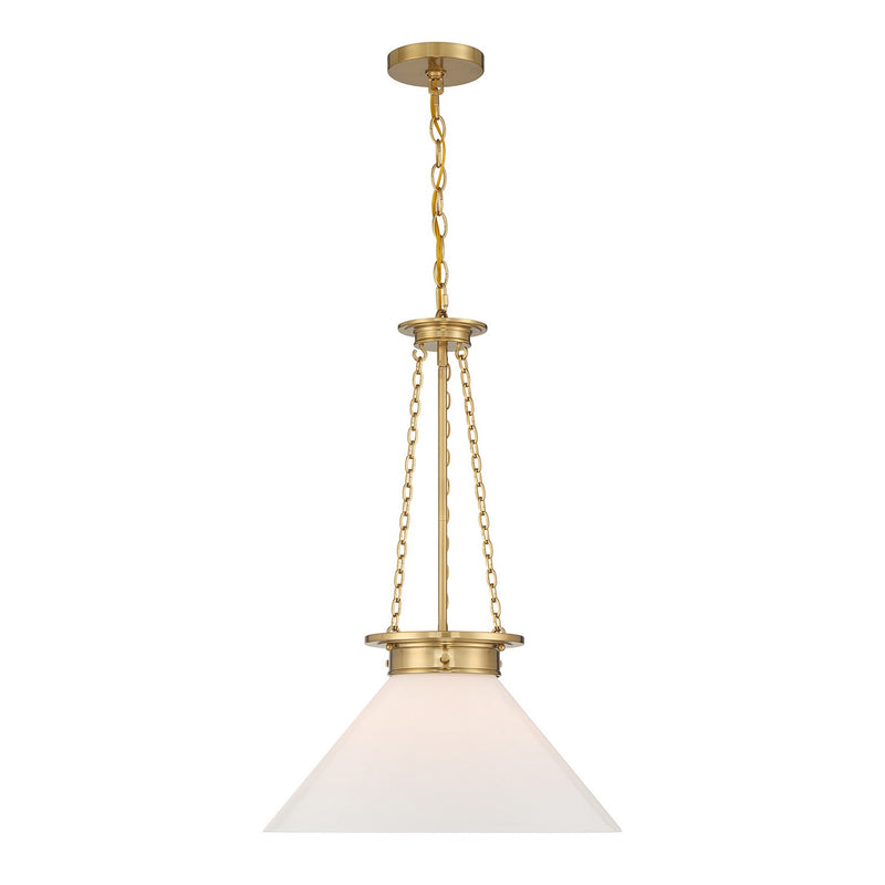 One Light Pendant<br /><span style="color:#4AB0CE;">Entrega: 4-10 dias en USA</span><br /><span style="color:#4AB0CE;font-size:60%;">PREGUNTE POR ENTREGA EN PANAMA</span><br />Collection: Myers<br />Finish: Warm Brass