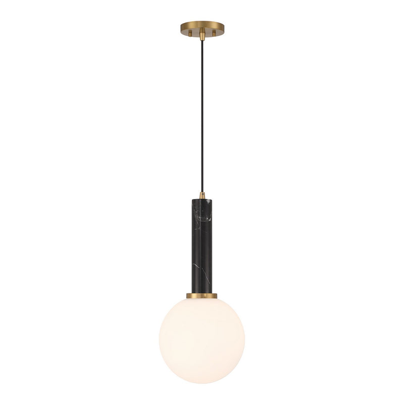 One Light Pendant<br /><span style="color:#4AB0CE;">Entrega: 4-10 dias en USA</span><br /><span style="color:#4AB0CE;font-size:60%;">PREGUNTE POR ENTREGA EN PANAMA</span><br />Collection: Callaway<br />Finish: Black Marble with Warm Brass