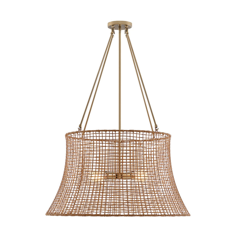 Four Light Outdoor Chandelier<br /><span style="color:#4AB0CE;">Entrega: 4-10 dias en USA</span><br /><span style="color:#4AB0CE;font-size:60%;">PREGUNTE POR ENTREGA EN PANAMA</span><br />Collection: Longleaf<br />Finish: Burnished Brass