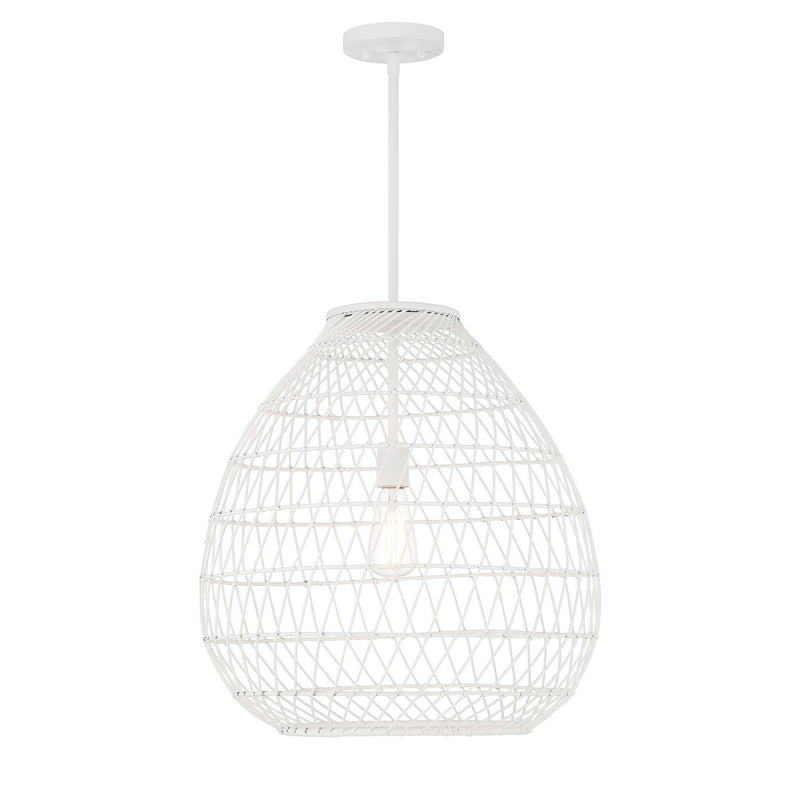 One Light Pendant<br /><span style="color:#4AB0CE;">Entrega: 4-10 dias en USA</span><br /><span style="color:#4AB0CE;font-size:60%;">PREGUNTE POR ENTREGA EN PANAMA</span><br />Collection: Maya<br />Finish: Bisque White