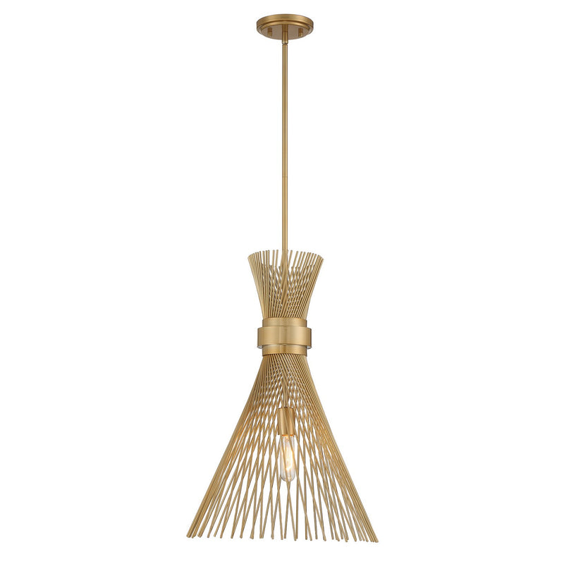 One Light Pendant<br /><span style="color:#4AB0CE;">Entrega: 4-10 dias en USA</span><br /><span style="color:#4AB0CE;font-size:60%;">PREGUNTE POR ENTREGA EN PANAMA</span><br />Collection: Longfellow<br />Finish: Burnished Brass