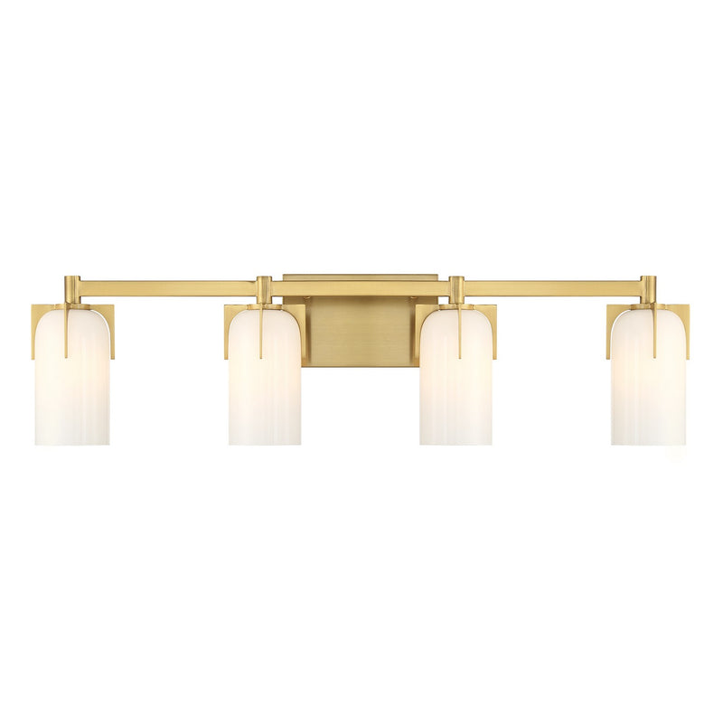 Four Light Bathroom Vanity<br /><span style="color:#4AB0CE;">Entrega: 4-10 dias en USA</span><br /><span style="color:#4AB0CE;font-size:60%;">PREGUNTE POR ENTREGA EN PANAMA</span><br />Collection: Caldwell<br />Finish: Warm Brass