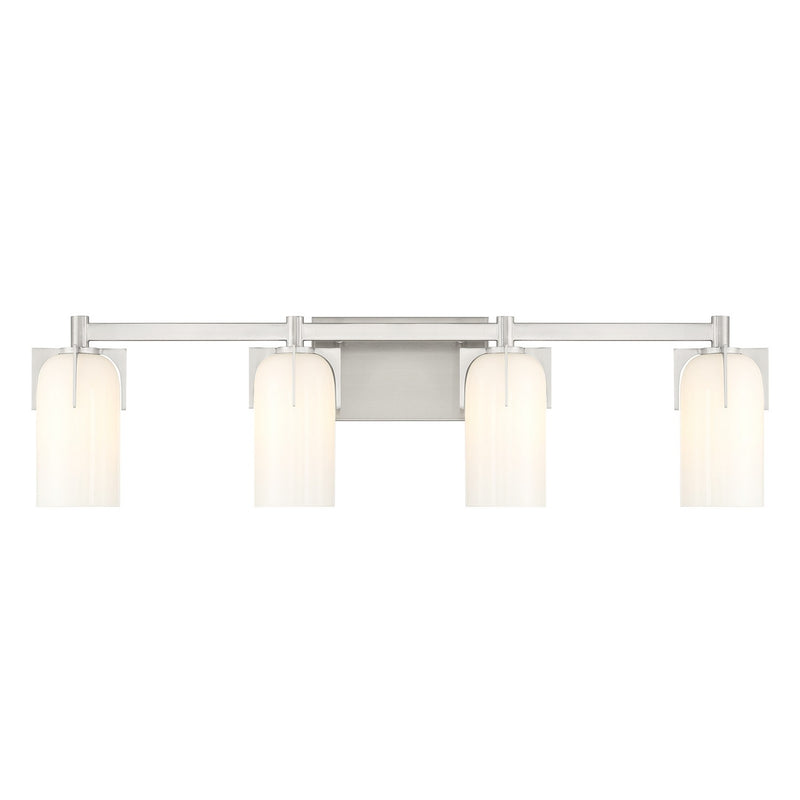 Four Light Bathroom Vanity<br /><span style="color:#4AB0CE;">Entrega: 4-10 dias en USA</span><br /><span style="color:#4AB0CE;font-size:60%;">PREGUNTE POR ENTREGA EN PANAMA</span><br />Collection: Caldwell<br />Finish: Satin Nickel