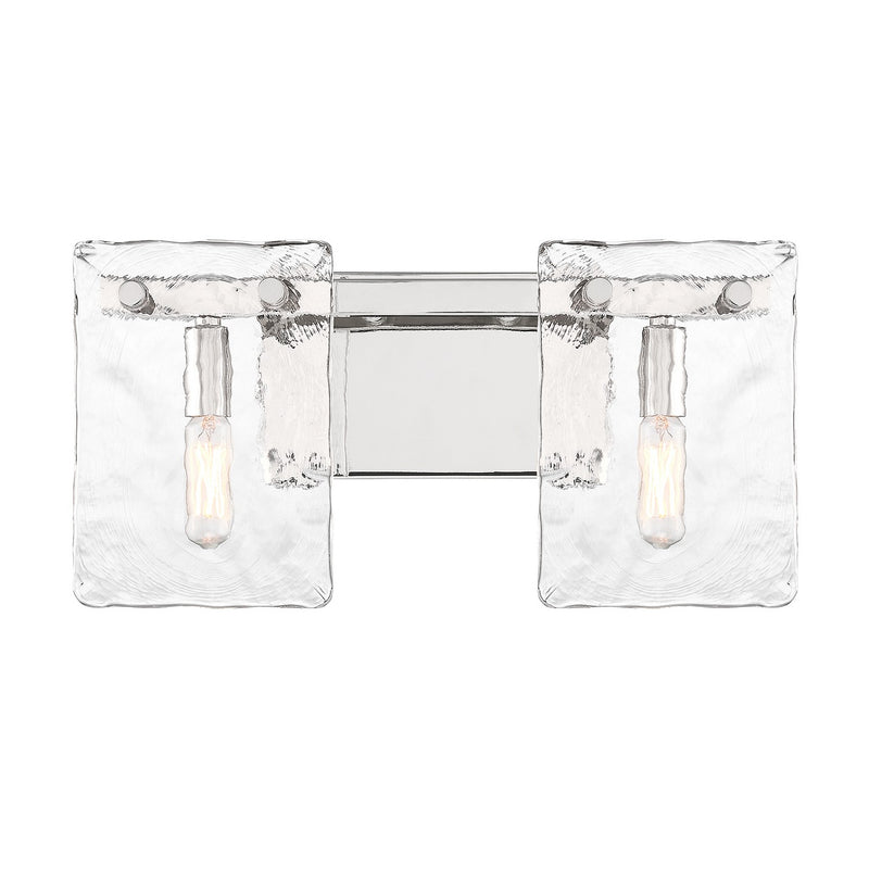 Two Light Bathroom Vanity<br /><span style="color:#4AB0CE;">Entrega: 4-10 dias en USA</span><br /><span style="color:#4AB0CE;font-size:60%;">PREGUNTE POR ENTREGA EN PANAMA</span><br />Collection: Genry<br />Finish: Polished Nickel